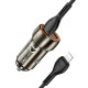 Автомобільний зарядний пристрій HOCO Z46A Blue whale PD20W+QC3.0 car charger set(C to iP) Metal Gray