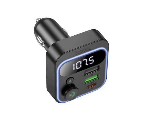 АЗП з FM-модулятором HOCO E85 Tiger PD20W+QC3.0 car BT FM transmitter Black (6942007634304)