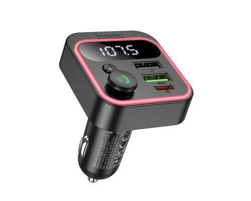 АЗП з FM-модулятором HOCO E85 Tiger PD20W+QC3.0 car BT FM transmitter Black (6942007634304)