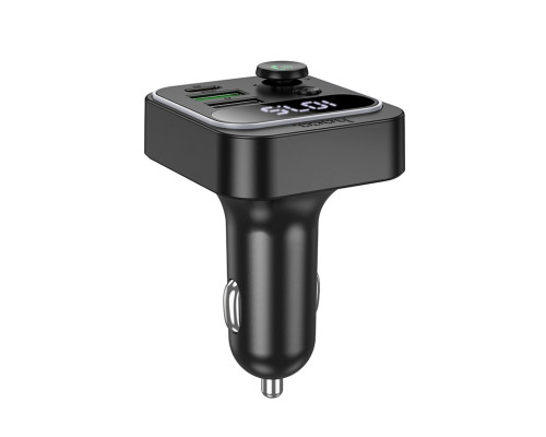 АЗП з FM-модулятором HOCO E85 Tiger PD20W+QC3.0 car BT FM transmitter Black (6942007634304)