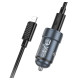 Автомобільний зарядний пристрій HOCO Z57 Glorious single-port PD30W car charger set (C to iP) Metal Gray (6942007633062)