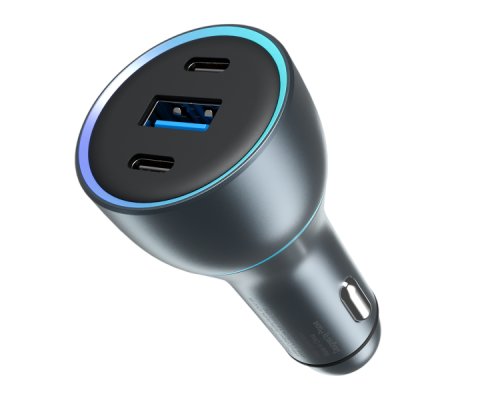 АЗП Proove Super Charge 130W 5A 1USB-A+2USB-C metal gray PLS-00-00112576