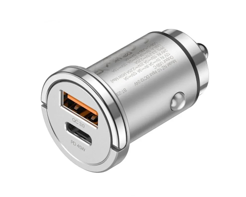 АЗП Hoco NZ10 45W 3A USB-A+USB-C gray PLS-00-00170676