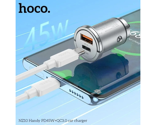 АЗП Hoco NZ10 45W 3A USB-A+USB-C gray PLS-00-00170676