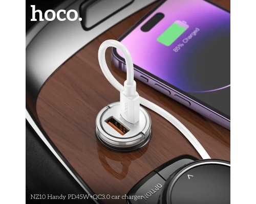 АЗП Hoco NZ10 45W 3A USB-A+USB-C gray PLS-00-00170676