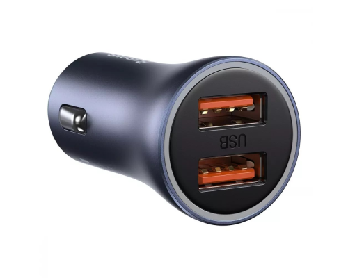АЗП Baseus Golden Contactor Pro 40W 3A 2USB-A з кабелем Type-C dark-gray PLS-00-00106809