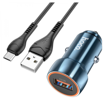 АЗП Hoco Z46 18W 3A 1USB-A з кабелем Micro USB sapphire-blue PLS-00-00113705