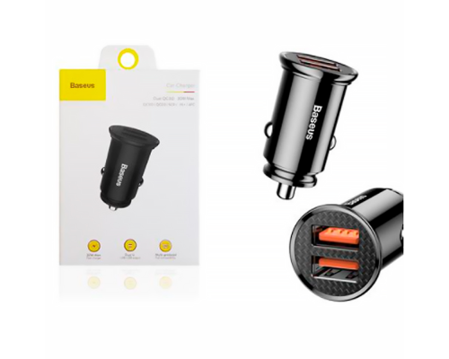 АЗП Baseus Circular Plastic 30W 3A 2USB-A black PLS-00-00048806