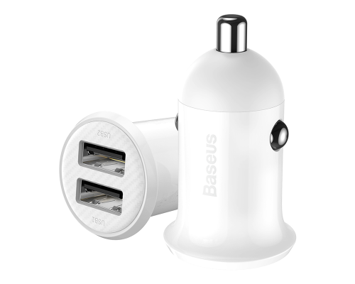 АЗП Baseus Grain Pro 24W 4.8A 2USB-A white PLS-00-00066520