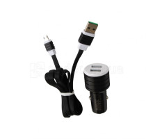 Автомобільний зарядний пристрій CHARGER 2в1 2USB 2.4A + Micro black