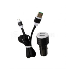 Автомобільний зарядний пристрій CHARGER 2в1 2USB 2.4A + Micro black