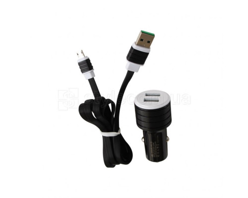 Автомобільний зарядний пристрій CHARGER 2в1 2USB 2.4A + Micro black