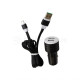 Автомобільний зарядний пристрій CHARGER 2в1 2USB 2.4A + Micro black