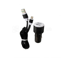 Автомобільний зарядний пристрій CHARGER 2в1 2USB 2.4A + Lightning black