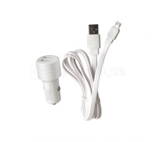 Автомобільний зарядний пристрій CHARGER 2в1 2USB 2.4A + Micro white