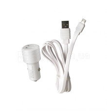 Автомобільний зарядний пристрій CHARGER 2в1 2USB 2.4A + Micro white