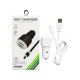 Автомобільний зарядний пристрій CHARGER 2в1 2USB 2.4A + Lightning white TPS-2710000187813