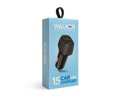 Автомобільний зарядний пристрій (адаптер) WALKER WCR-31 2USB / 15W black