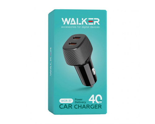 Автомобільний зарядний пристрій (адаптер) WALKER WCR-37 PD_20W / PD_20W / 40W Max black