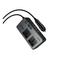 Автомобільний інвертор HOCO Z66 New 2-socket universal(PD66W/1C2A) car inverter Black mag-6942007675673153739