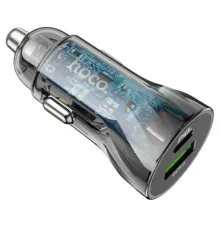 АЗП HOCO Z56 Friend PD35W+QC3.0 cigarette lighter car charger metal gray mag-6942007633031144037
