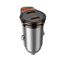 АЗП HOCO NZ16B Rigorous PD45W(2C) car charger Metal Grey mag-6942007644778153030
