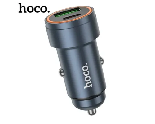 АЗП HOCO Z57A Glorious PD30W+QC3.0 car charger Metal Gray mag-6942007633109144038