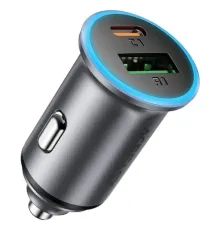АЗП ACEFAST B15 65W (USB-A+USB-C) dual port metal car charger Metal grey mag-6974316284963153805