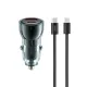АЗП XO CC60 Smart Transparent Car Charger A30+C30 Simultaneous 60W+Type-c Cable Чорний mag-6920680854127147293