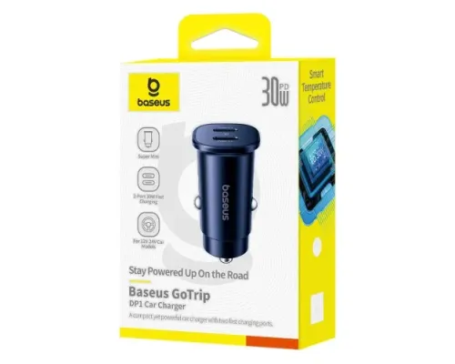 АЗП Baseus GoTrip DP1 Car Charger C+C 30W Black C00072300123-01 mag-6932172687243145745