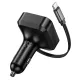 АЗП HOCO NZ18 Guardian PD65W(2C1A) car charger with retractable cable black mag-6942007658546145621