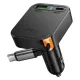 АЗП HOCO NZ18 Guardian PD65W(2C1A) car charger with retractable cable black mag-6942007658546145621