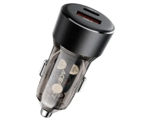 АЗП ACEFAST B12 60W (USB-A+USB-C) dual-port car charger Black mag-6974316282914153272