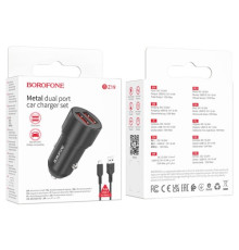 АЗП BOROFONE BZ19 Wisdom 2USB/2.4A + Cable Micro чорний mag-697444338736012789