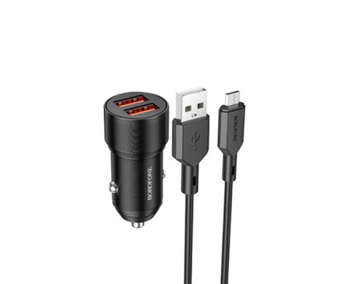 АЗП BOROFONE BZ19 Wisdom 2USB/2.4A + Cable Micro чорний mag-697444338736012789