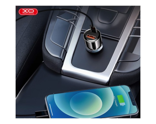 АЗП XO CC58 car charging USB-A/Type-C 95W Чорний mag-6920680850112140369