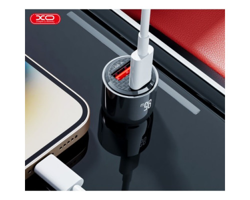 АЗП XO CC58 car charging USB-A/Type-C 95W Чорний mag-6920680850112140369