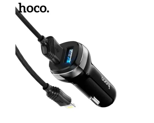 АЗП HOCO Z40 Superior 2USB/2,4A + Lightning Cable Black 4+1 mag-6931474739674146839