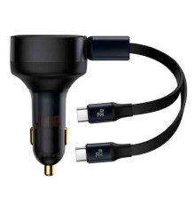 АЗП Baseus Enjoyment Retractable 2-in-1 Car Charger C+C 33W Black C00035500111-00 mag-693217262926754429