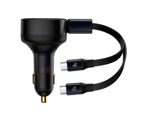 АЗП Baseus Enjoyment Retractable 2-in-1 Car Charger C+C 33W Black C00035500111-00 mag-693217262926754429