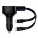 АЗП Baseus Enjoyment Retractable 2-in-1 Car Charger C+C 33W Black C00035500111-00 mag-693217262926754429