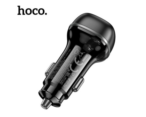 АЗП HOCO Z58A Rank 48W dual port PD30W+QC3.0 car charger Black mag-6942007641456143494