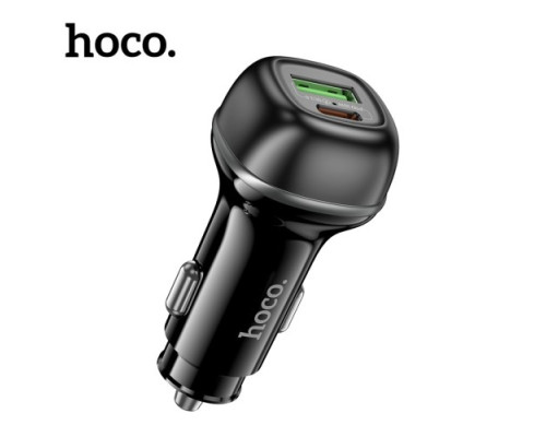 АЗП HOCO Z58A Rank 48W dual port PD30W+QC3.0 car charger Black mag-6942007641456143494