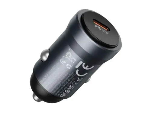 АЗП HOCO Z62A Energy single port PD30W car charger metal gray mag-6942007662499145059