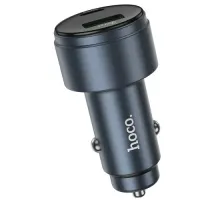 АЗП HOCO Z57B Glorious 63W dual-port digital display PD45W+QC3.0 car charger Black mag-6942007633161144367