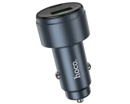 АЗП HOCO Z57B Glorious 63W dual-port digital display PD45W+QC3.0 car charger Black mag-6942007633161144367