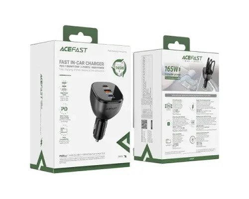 АЗП ACEFAST B14 165W (2*USB-C+USB-A) 3-port car charger Black mag-6974316282938153273