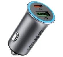 АЗП ACEFAST B16 95W (USB-A+USB-C) dual port metal car charger Grey mag-6974316284970153330