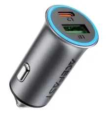 АЗП ACEFAST B16 95W (USB-A+USB-C) dual port metal car charger Grey mag-6974316284970153330