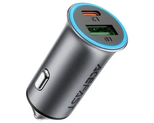 АЗП ACEFAST B16 95W (USB-A+USB-C) dual port metal car charger Grey mag-6974316284970153330